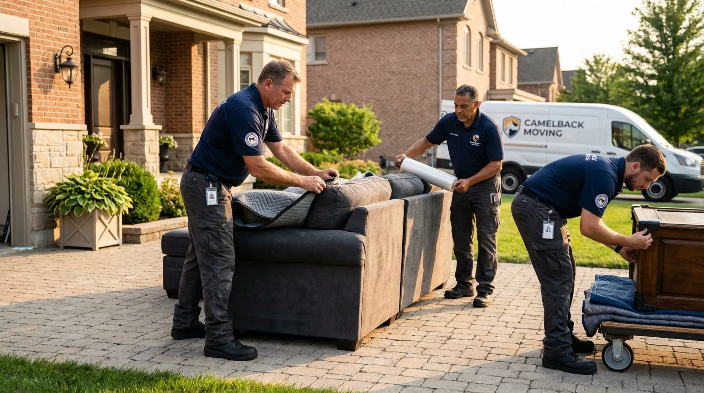 Large estate moving crew wrapping furniture in Bonners Ferry, ID